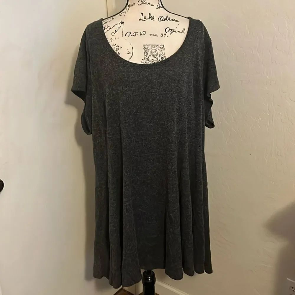 Torrid Gray Flute Hacci Skater Pullover Dress Casual Contemporary Brand New